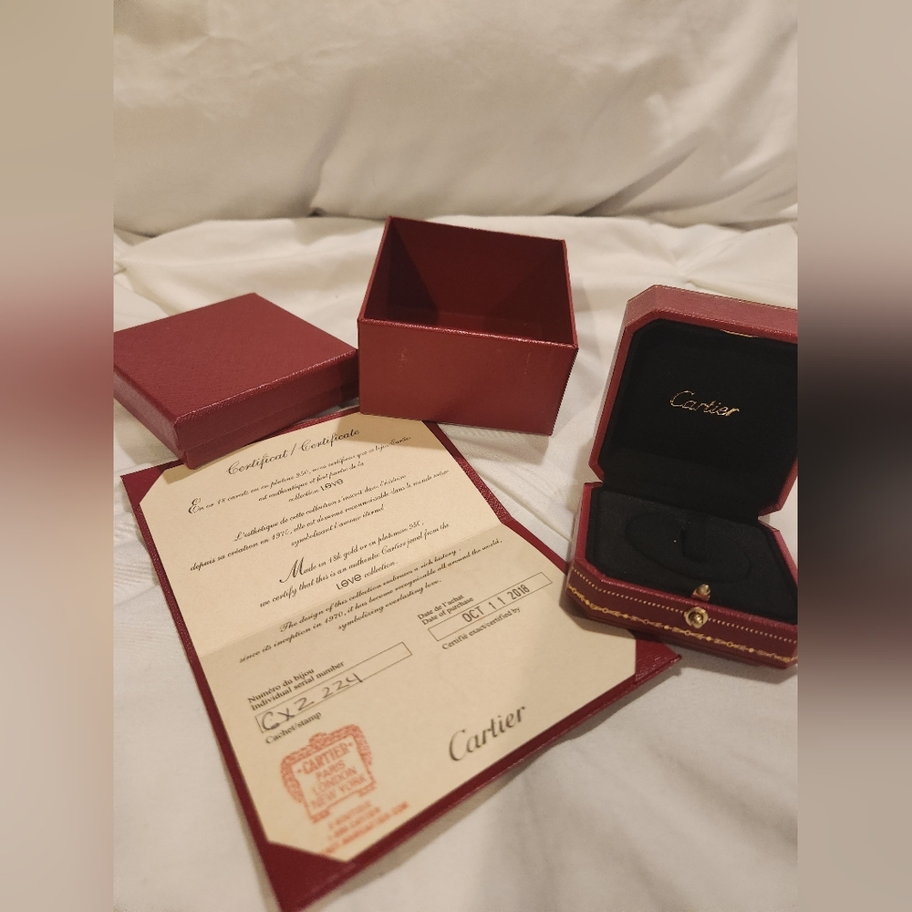 Authentic Cartier Ring Box with Certificate Holder